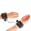 Schwarze Handgelenkfesseln mit Roter Herzeinlage, Verstellbar 21-28 cm X 5,5 cm von Kink Wrist Restraint