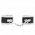 Schwarze Handgelenkfesseln mit Weisser Dekorierter Spitze, Verstellbar 20-23 cm X 5,5 cm von Kink Wrist Restraint