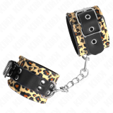 Leopard Handgelenkfessel aus Echtleder, Verstellbar 18-29 cm X 5,5 cm von Kink Wrist Restraint | Fesselliebe.de