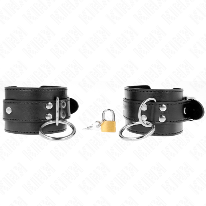 O-Ring Verriegelte Handgelenkfesseln Schwarz Verstellbar 20-28 cm X 5,5 cm von Kink Wrist Restraint | Fesselliebe.de