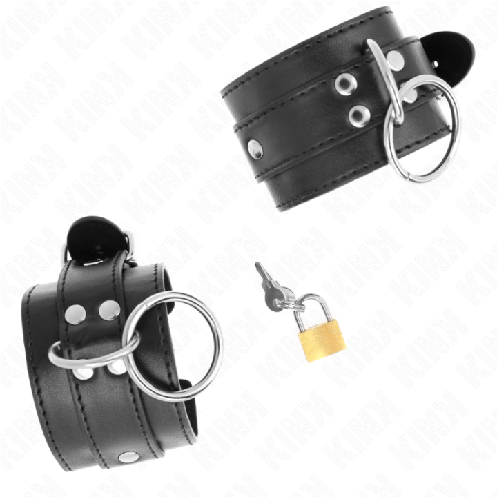 O-Ring Verriegelte Handgelenkfesseln Schwarz Verstellbar 20-28 cm X 5,5 cm von Kink Wrist Restraint | Fesselliebe.de