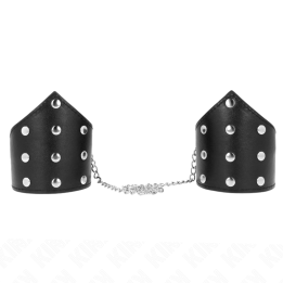 Schwarze Armbänder Im Point-Stil mit Kette, Verstellbar 17-23 cm X 8,5 cm von Kink Wrist Restraint | Fesselliebe.de