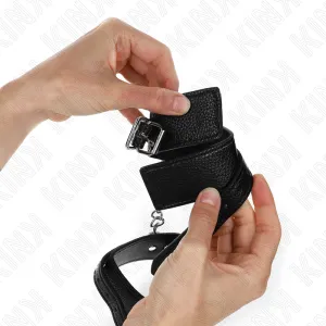 Handgelenkfesseln mit Schlangenmuster, Schwarz, Verstellbar 20-28 cm X 5,4 cm von Kink Wrist Restraint