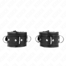Schwere Handgelenksfesseln mit Schwarzem Pelzfutter, Verstellbar 20-30 cm X 6 cm von Kink Wrist Restraint | Fesselliebe.de