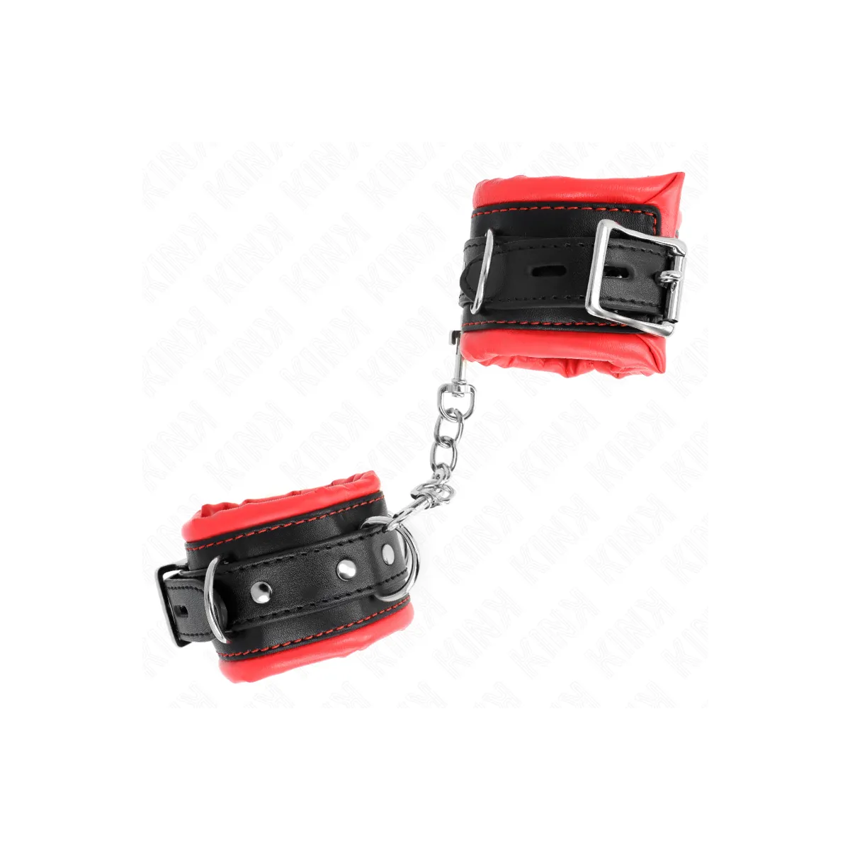 Schwere Handgelenksfesseln mit Rotem Pelzfutter, Verstellbar 20-30 cm X 6 cm von Kink Wrist Restraint | Fesselliebe.de