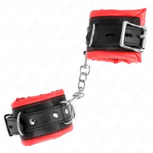 Schwere Handgelenksfesseln mit Rotem Pelzfutter, Verstellbar 20-30 cm X 6 cm von Kink Wrist Restraint