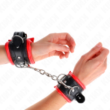 Schwere Handgelenksfesseln mit Rotem Pelzfutter, Verstellbar 20-30 cm X 6 cm von Kink Wrist Restraint | Fesselliebe.de