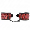 Handgelenkfesseln mit Rautenmuster, Dunkelrot, Verstellbar 17-26 cm X 5,5 cm von Kink Wrist Restraint