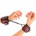 Handgelenkfesseln mit Rautenmuster, Dunkelrot, Verstellbar 17-26 cm X 5,5 cm von Kink Wrist Restraint