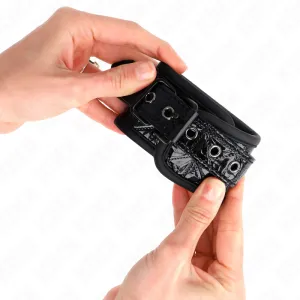 Handgelenkfesseln mit Rautenmuster, Schwarz, Verstellbar, 17-26 cm X 5,5 cm von Kink Wrist Restraint