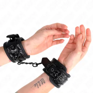 Handgelenkfesseln mit Rautenmuster, Schwarz, Verstellbar, 17-26 cm X 5,5 cm von Kink Wrist Restraint