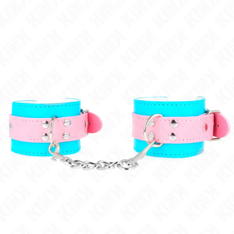 Süße Handgelenkfesseln Blau/Rosa Verstellbar 16-28 cm X 5 cm von Kink Wrist Restraint | Fesselliebe.de