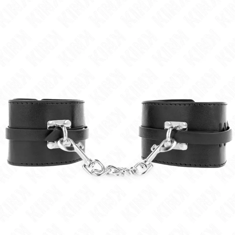 Deluxe Handgelenkfesseln mit Verriegelung, Schwarz, Verstellbar 14,5-21 cm X 6 cm von Kink Wrist Restraint | Fesselliebe.de