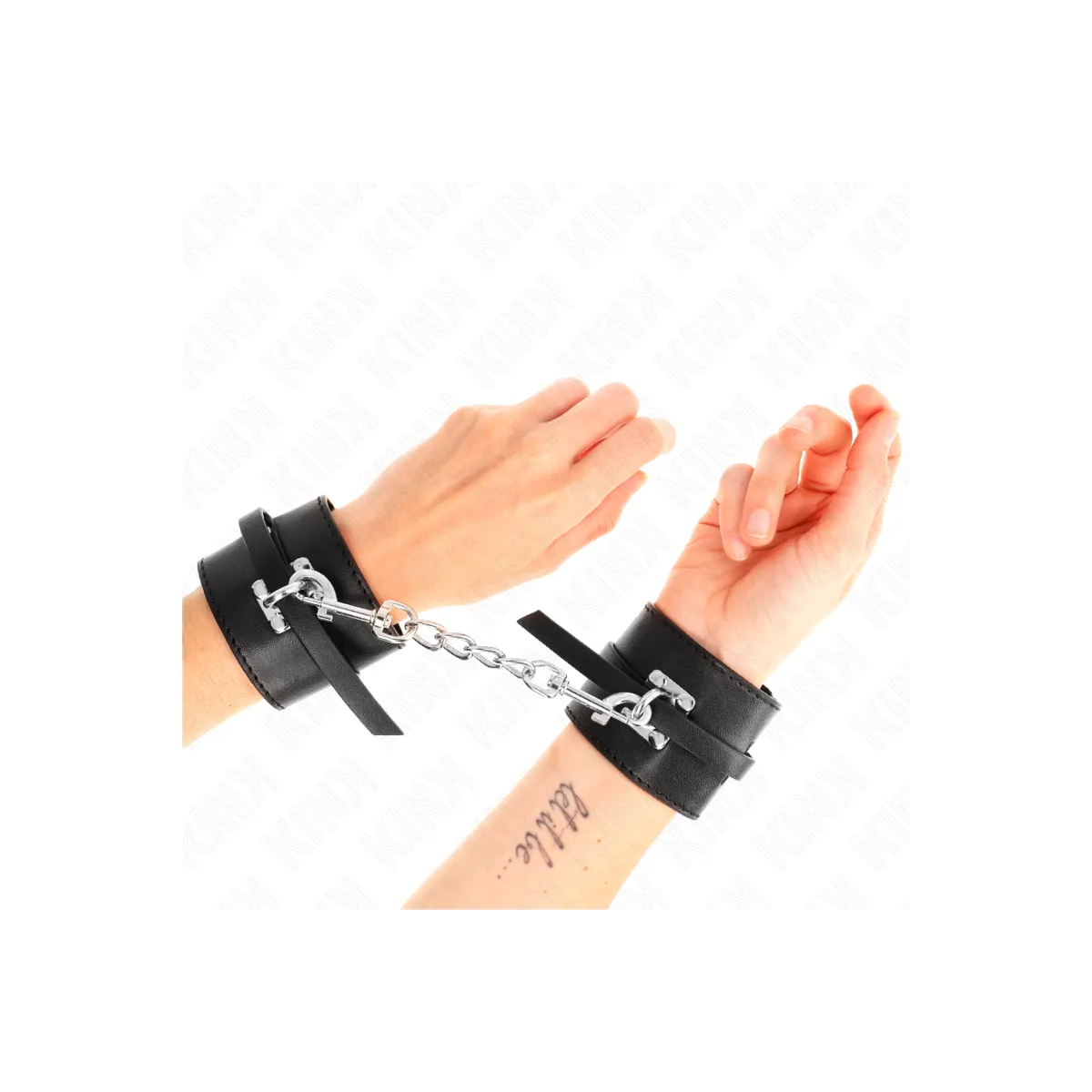 Deluxe Handgelenkfesseln mit Verriegelung, Schwarz, Verstellbar 14,5-21 cm X 6 cm von Kink Wrist Restraint | Fesselliebe.de