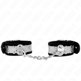 Dünne Handgelenksfesseln Schwarz/Silber 30 X 4 cm von Kink Wrist Restraint | Fesselliebe.de