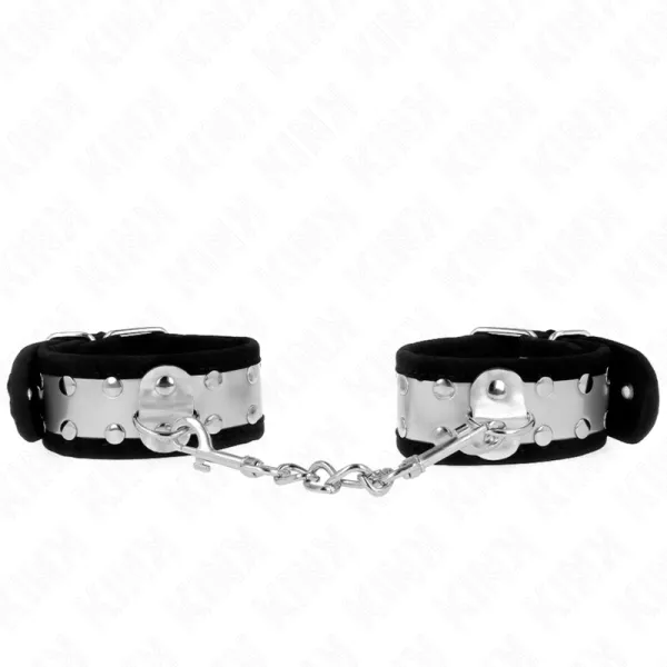 Dünne Handgelenksfesseln Schwarz/Silber 30 X 4 cm von Kink Wrist Restraint | Fesselliebe.de