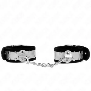 Dünne Handgelenksfesseln Schwarz/Silber 30 X 4 cm von Kink Wrist Restraint | Fesselliebe.de