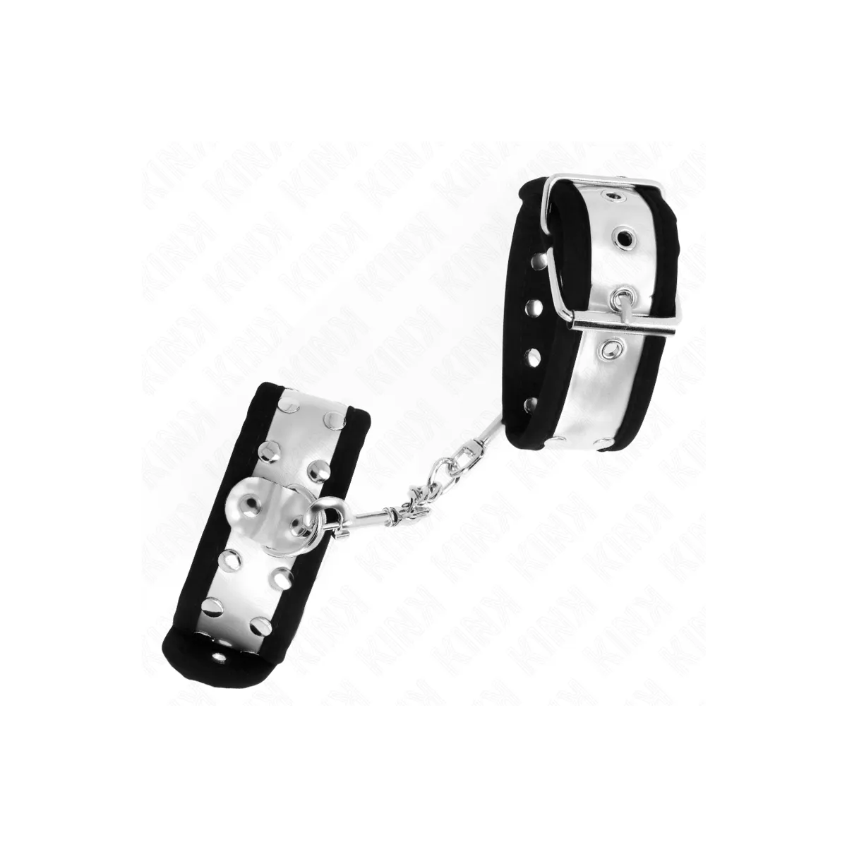 Dünne Handgelenksfesseln Schwarz/Silber 30 X 4 cm von Kink Wrist Restraint | Fesselliebe.de