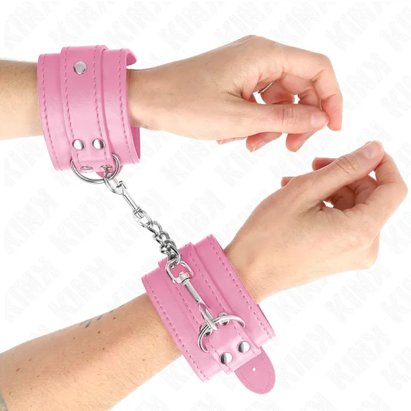 Einfache Handgelenksfesseln Rosa Verstellbar 20-23 cm X 5,5 cm von Kink Wrist Restraint | Fesselliebe.de
