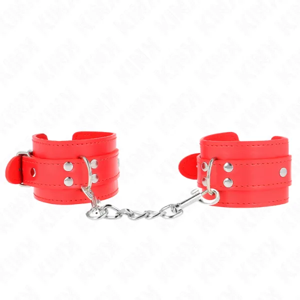 Einfache Handgelenksfesseln Rot Verstellbar 20-23 cm X 5,5 cm von Kink Wrist Restraint | Fesselliebe.de