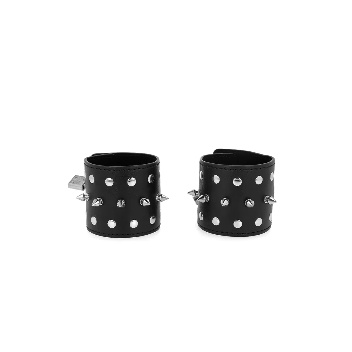 Punk Handgelenkfesseln mit Spikes 25 X 6 cm von Kink Wrist Restraint | Fesselliebe.de