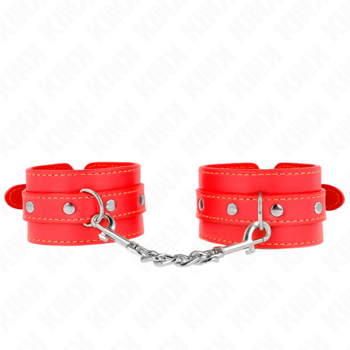 Dünne Handgelenksfesseln Rot Verstellbar 21-33 cm von Kink Wrist Restraint | Fesselliebe.de