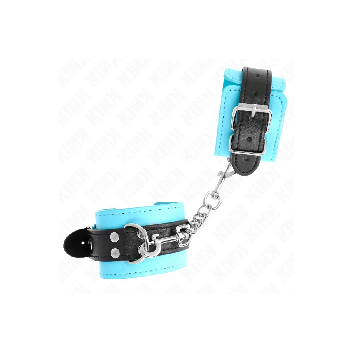 Haken-Handfesseln Blau Pelzgefüttert Verstellbar 20-28 cm X 5,5 cm von Kink Wrist Restraint | Fesselliebe.de