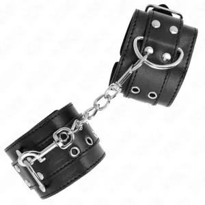Handgelenkfessel mit Doppelter Schnalle Schwarz Verstellbar 19-26 cm von Kink Wrist Restraint