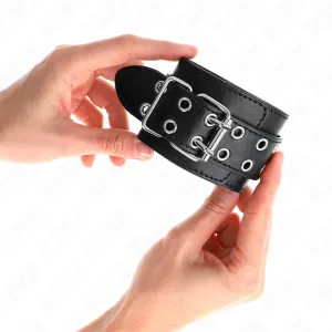 Handgelenkfessel mit Doppelter Schnalle Schwarz Verstellbar 19-26 cm von Kink Wrist Restraint