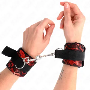 Scandal Handgelenksfesseln Rot-Schwarz von Kink Wrist Restraint