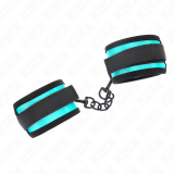 Nylon-Handfessel mit Klettverschluss Schwarz-Blau Verstellbar 18-32 cm X 5 cm von Kink Wrist Restraint | Fesselliebe.de