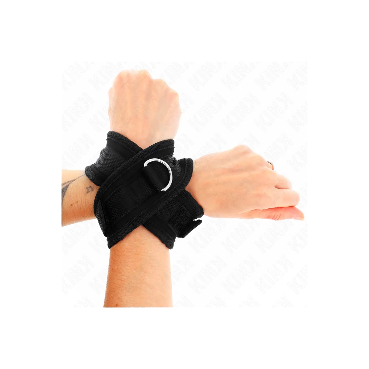Kreuzmanschetten Schwarz 34 X 5,5 cm von Kink Wrist Restraint | Fesselliebe.de