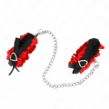 Elastische Handgelenksfesseln aus Spitze mit Roten Herzdetails, Verstellbar 22-35 cm von Kink Wrist Restraint