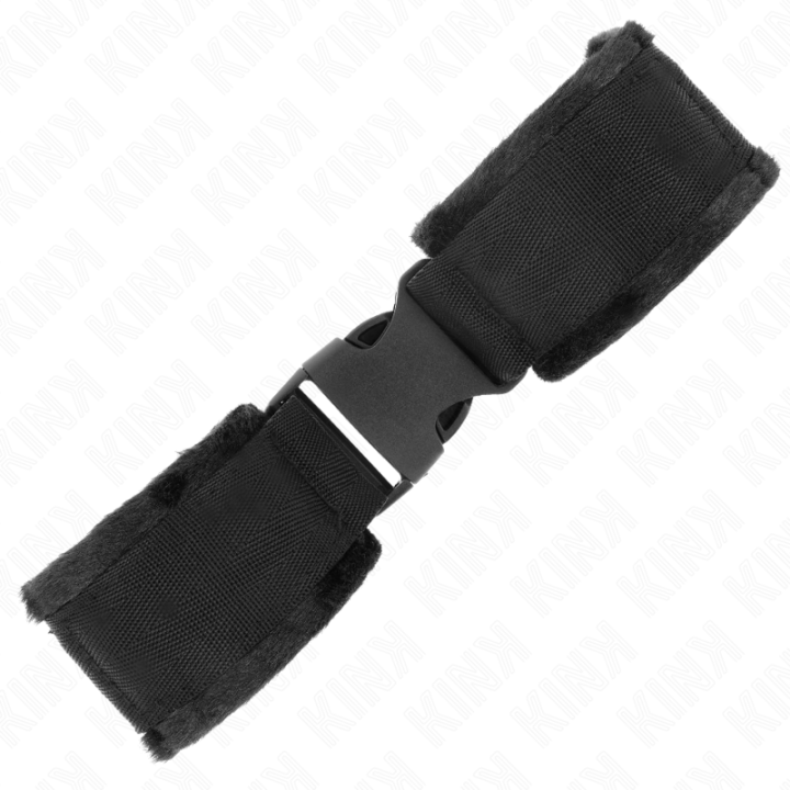 Nylon Bind-Handfesseln mit Klettverschluss Rot-Schwarz Modell 1 Verstellbar 25-35 cm X 6 cm von Kink Wrist Restraint | Fesselliebe.de