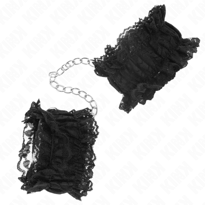Elastische Handgelenksfesseln aus Spitze Negro von Kink Wrist Restraint | Fesselliebe.de