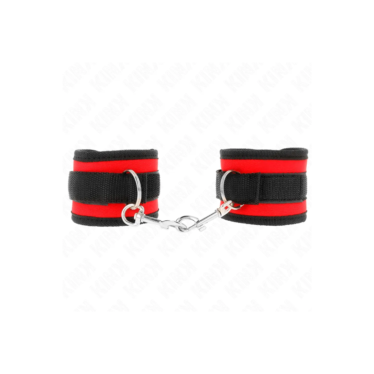 Nylon Bind-Handhandfesseln mit Klettverschluss Rot-Schwarz Modell 2, 18-35 cm X 6 cm von Kink Wrist Restraint | Fesselliebe.de