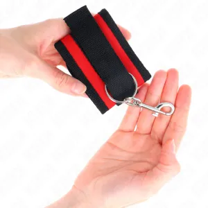 Nylon Bind-Handhandfesseln mit Klettverschluss Rot-Schwarz Modell 2, 18-35 cm X 6 cm von Kink Wrist Restraint