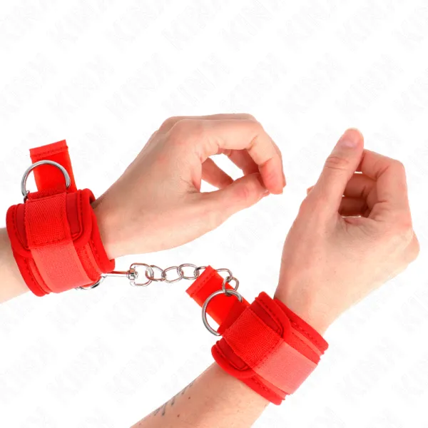 Neopren Handgelenkfesseln Rot 42 X 5 cm von Kink Wrist Restraint | Fesselliebe.de