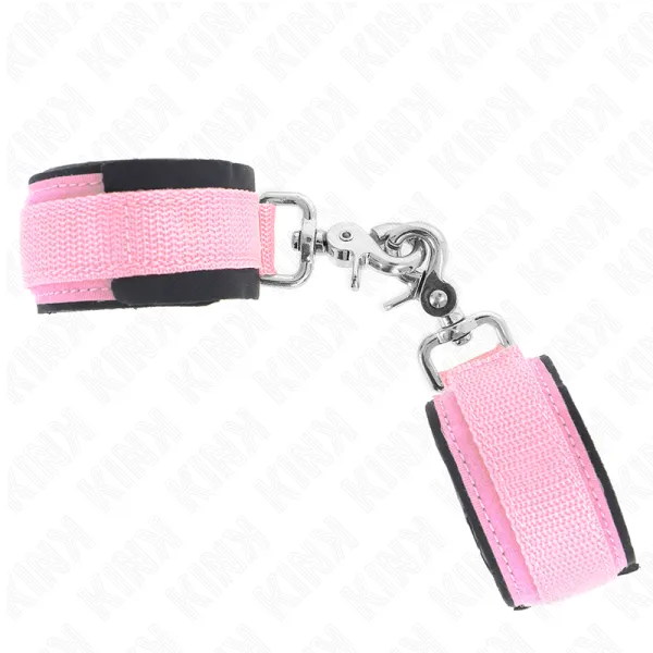 Verstellbare Neopren-Handhandfesseln Rosa Verstellbar 22-34 cm von Kink Wrist Restraint | Fesselliebe.de