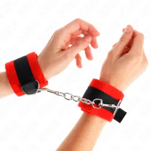 Beginner Pelzhandmanschetten Schwarz-Rot 30 X 7 cm von Kink Wrist Restraint