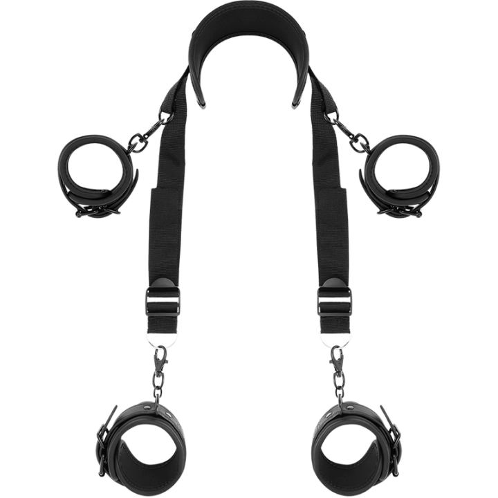 Meisterposition mit 4 Noprene-Gefüttert Handschellen von Fetish Submissive Bondage | Fesselliebe.de