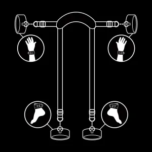 Meisterposition mit 4 Noprene-Gefüttert Handschellen von Fetish Submissive Bondage