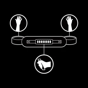 Handschellen mit Noprene-Futter und Griff von Fetish Submissive Bondage