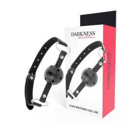 Schwarzer Atmungsaktiver Knebel von Darkness Bondage | Fesselliebe.de