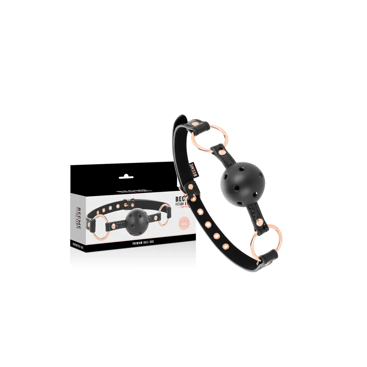 Ballknebel Veganes Leder von Begme Black Edition | Fesselliebe.de