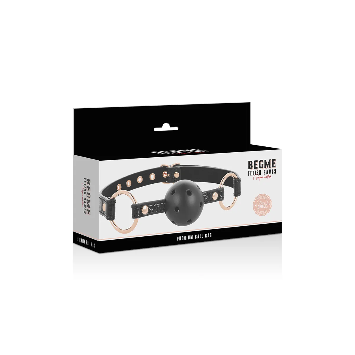 Ballknebel Veganes Leder von Begme Black Edition | Fesselliebe.de