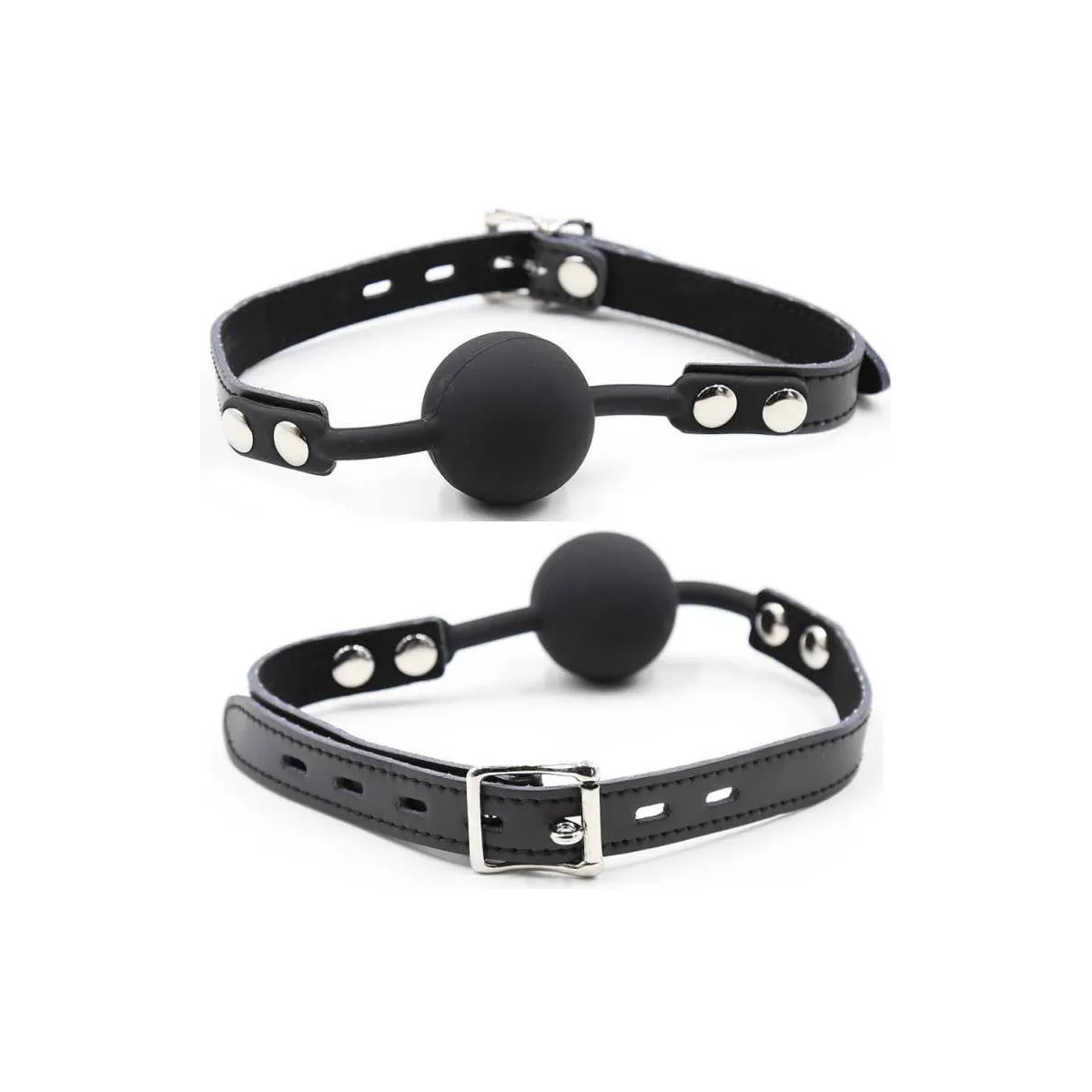 Silikon-Ballgag mit Ledergürtel (VORHÄNGESCHLOSS Inklusive) von Ohmama Fetish | Fesselliebe.de