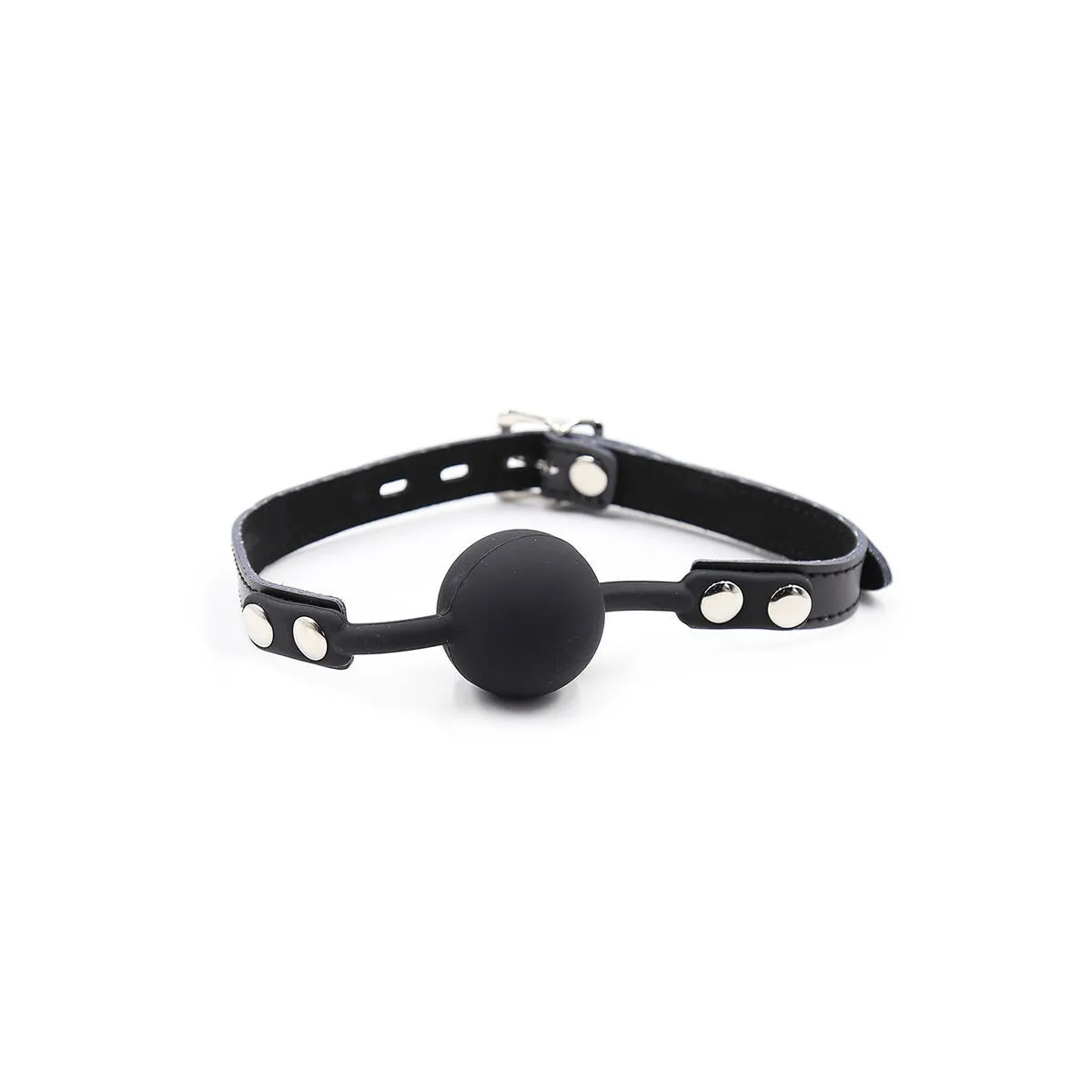 Silikon-Ballgag mit Ledergürtel (VORHÄNGESCHLOSS Inklusive) von Ohmama Fetish | Fesselliebe.de