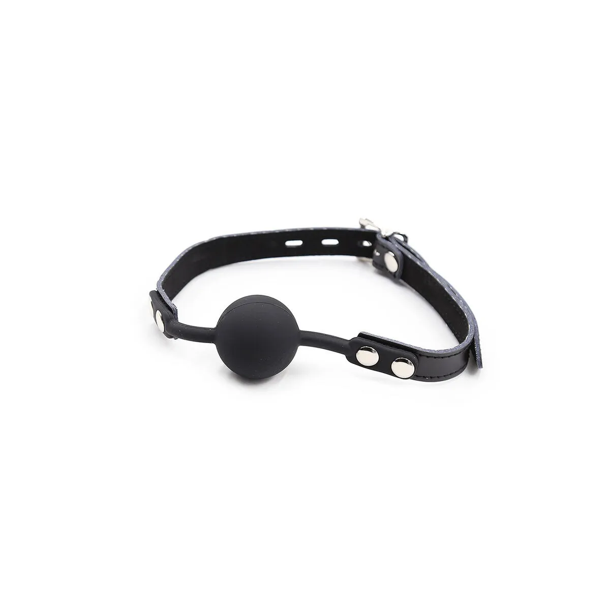 Silikon-Ballgag mit Ledergürtel (VORHÄNGESCHLOSS Inklusive) von Ohmama Fetish | Fesselliebe.de
