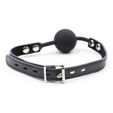 Silikon-Ballgag mit Ledergürtel (VORHÄNGESCHLOSS Inklusive) von Ohmama Fetish | Fesselliebe.de
